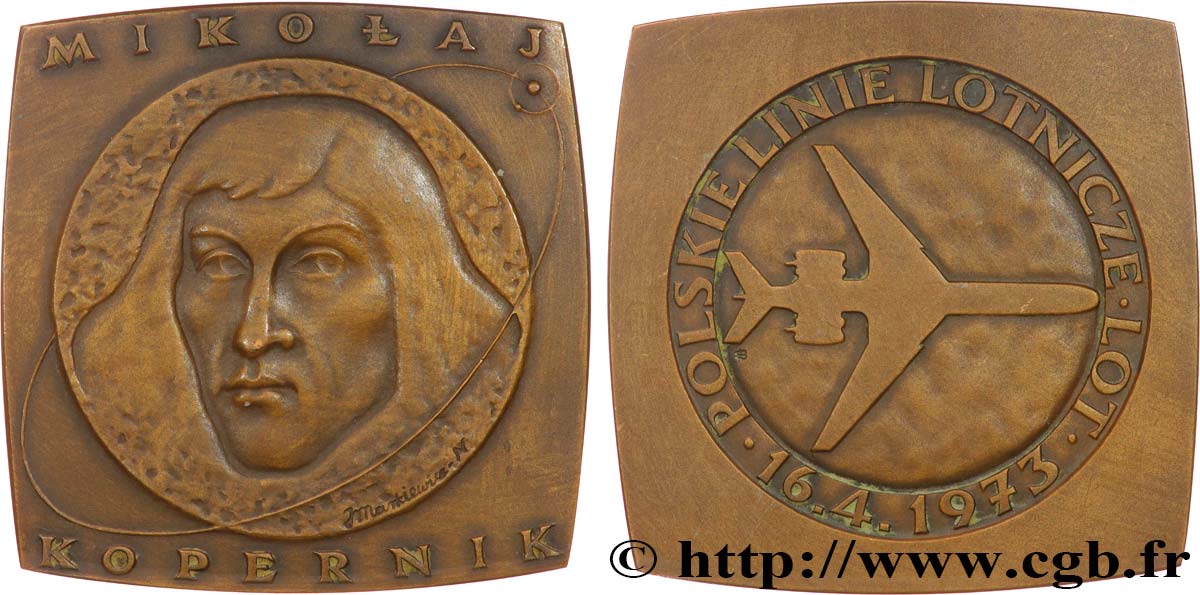 SCIENCES & SCIENTIFIQUES Médaille, Nicolas Copernic, Compagnies aériennes polonaises VZ