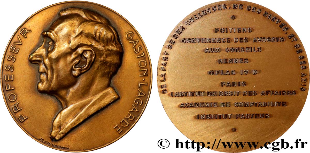 VARIOUS CHARACTERS Médaille, Professeur Gaston Lagarde AU