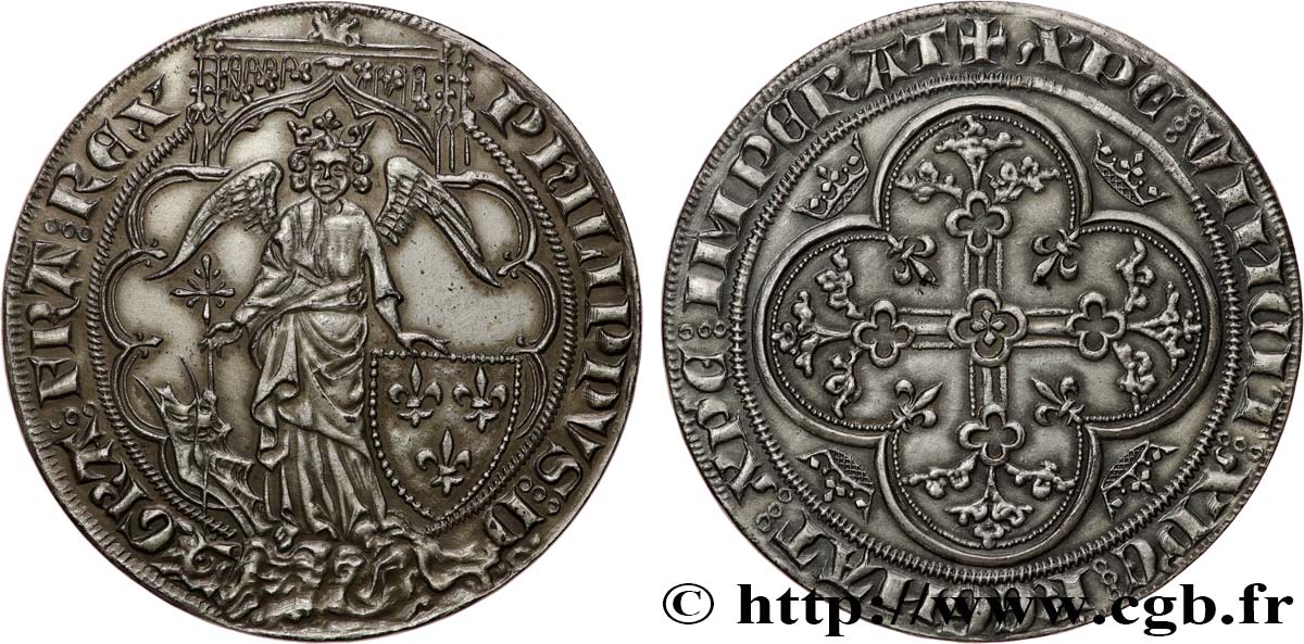 PHILIPP VI OF VALOIS Médaille, reproduction d’un Ange d or VZ
