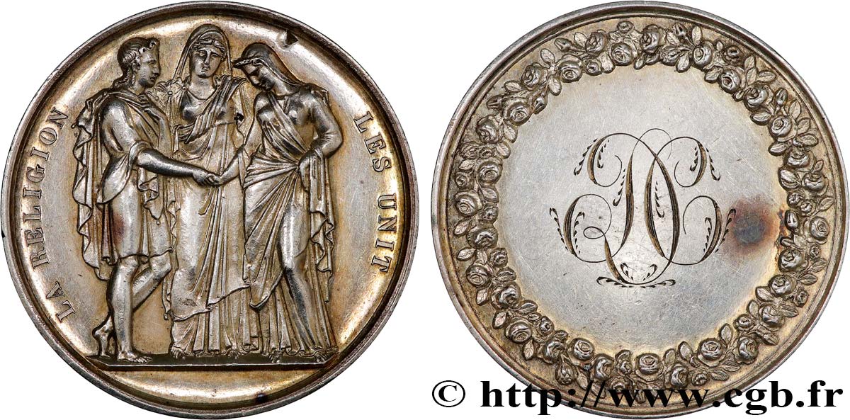 AMOUR ET MARIAGE Médaille de mariage, La Religion les unit fVZ