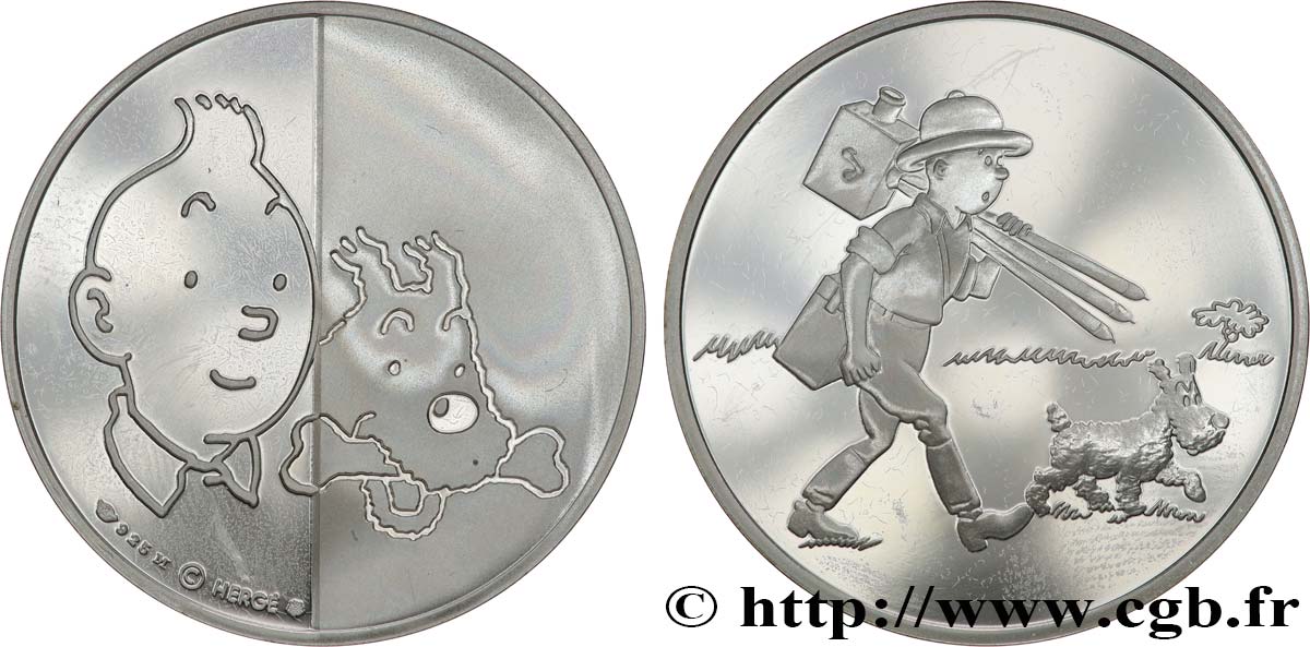 CINQUIÈME RÉPUBLIQUE Médaille, Tintin au Congo SUP