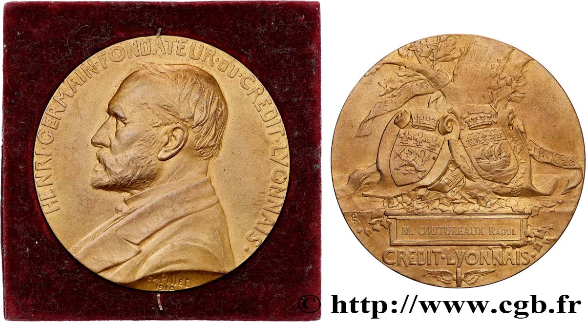 TROISIÈME RÉPUBLIQUE Médaille, Crédit Lyonnais TTB+