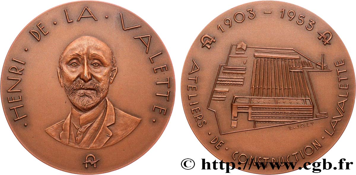 QUARTA REPUBBLICA FRANCESE Médaille, Henri de Lavalette, Ateliers de construction SPL