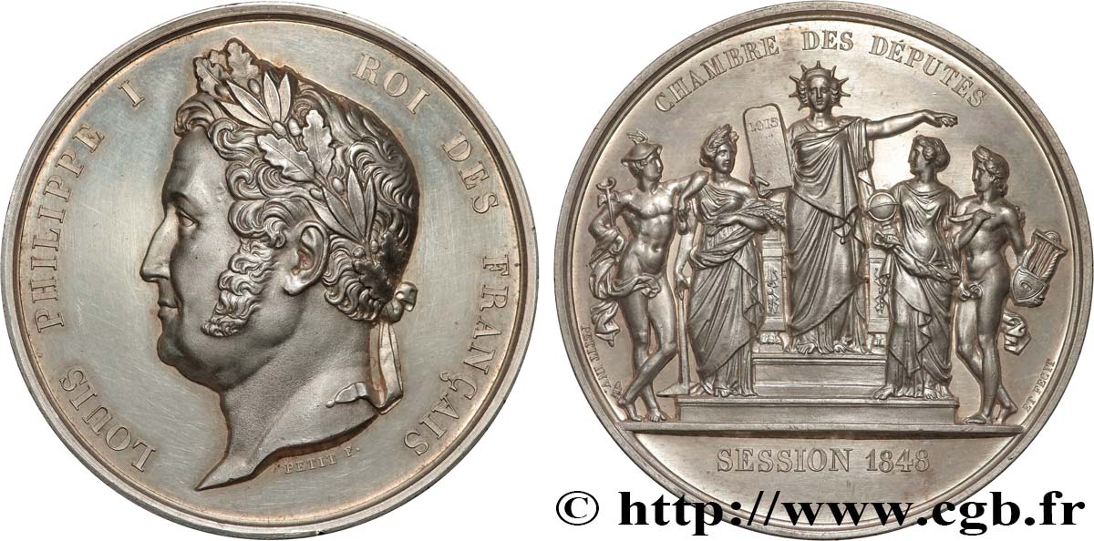 LOUIS-PHILIPPE Ier Médaille parlementaire, Session 1848 SUP+