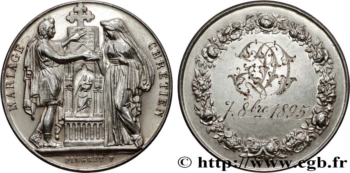 AMOUR ET MARIAGE Médaille, Mariage chrétien TTB+