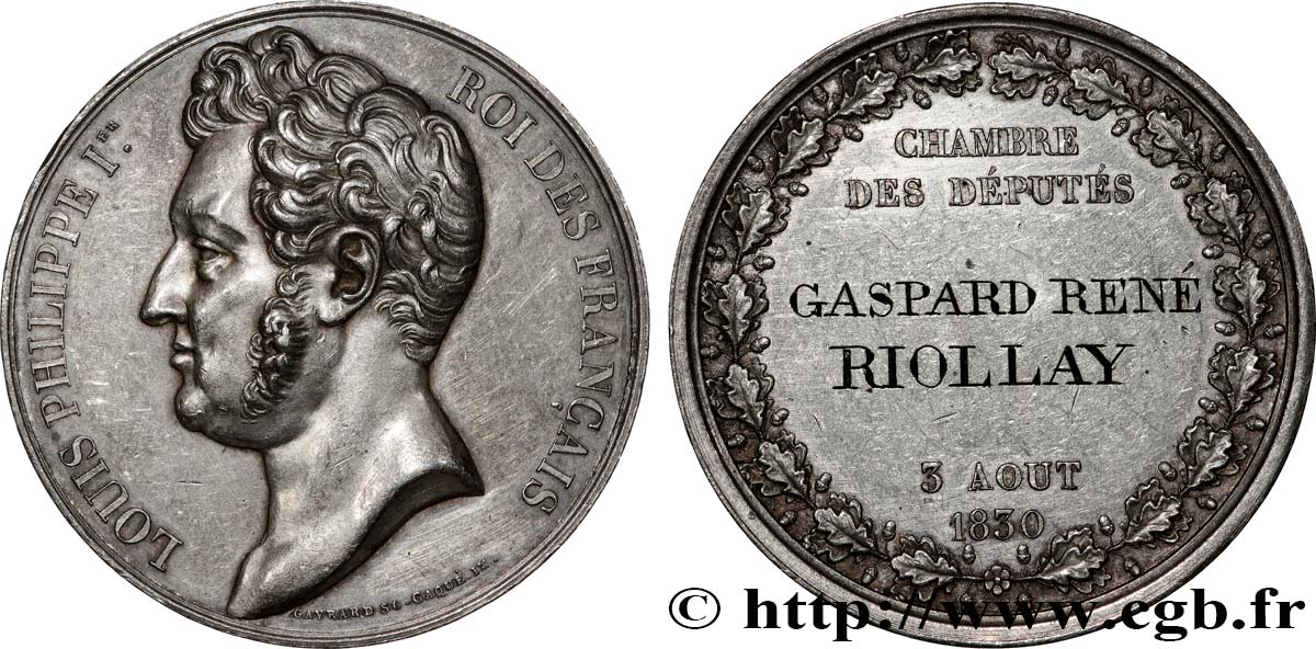 LUDWIG PHILIPP I Médaille parlementaire, Gaspard, René Riollay fVZ