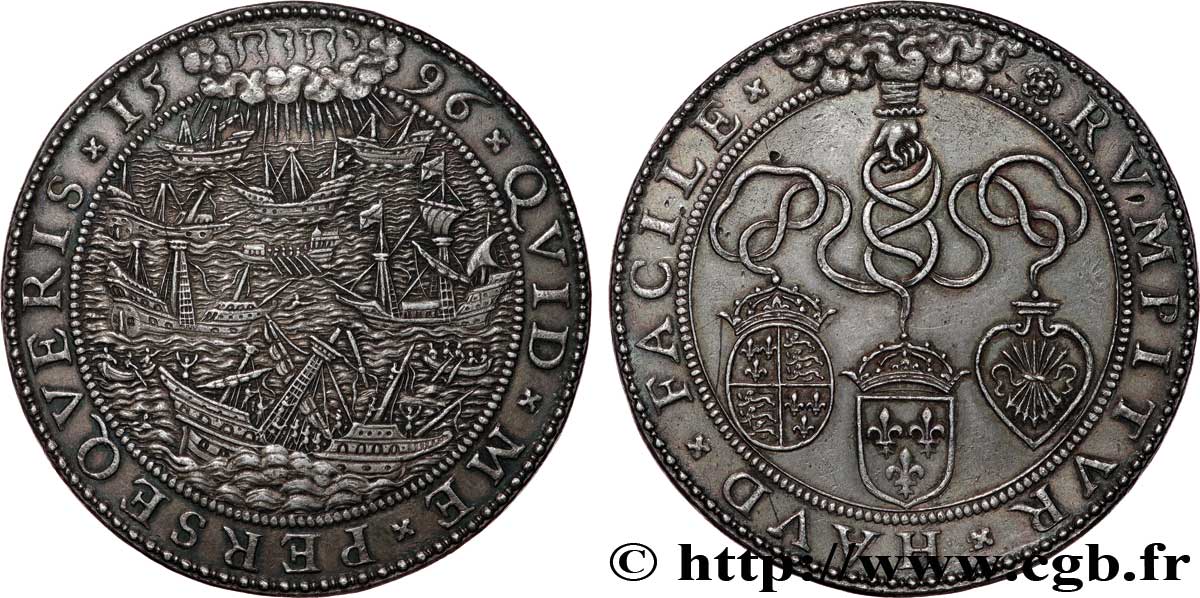 ENGLAND - KINGDOM OF ENGLAND - ELIZABETH I Médaille, Victoire des Alliés sur la   seconde Armada   de Philippe II AU