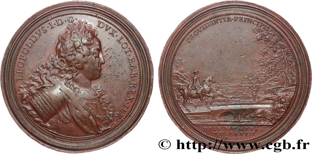 LORRAINE - DUCHÉ DE LORRAINE - LÉOPOLD Ier Médaille, Léopold Ier de Lorraine et de Bar, Prévoyance du Prince TTB
