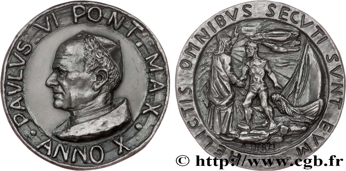 VATICAN ET ÉTATS PONTIFICAUX Médaille annuelle, Paul VI, Appel de Saint Simon SUP