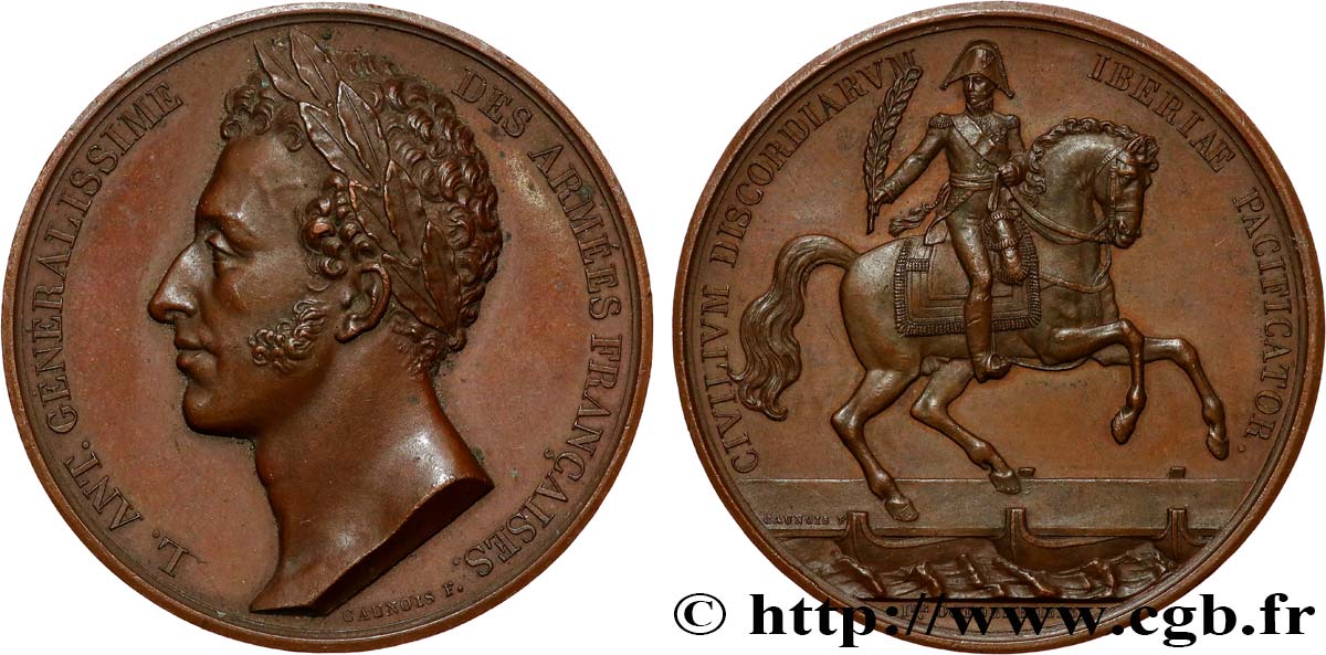 LOUIS XVIII Médaille, Restauration du trône d’Espagne TTB+/SUP
