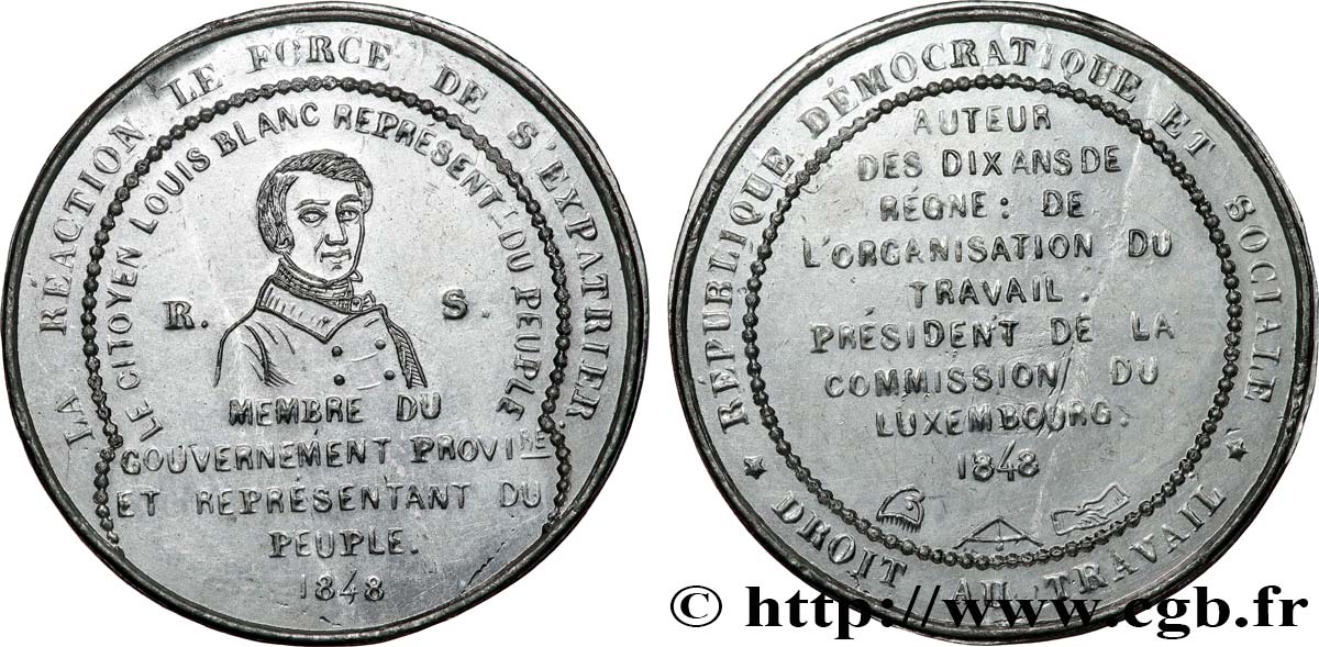 SECOND REPUBLIC Médaille, Journées de février, Citoyen  AU