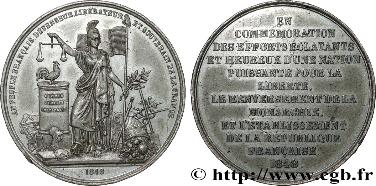 II REPUBLIC Médaille, Commémoration des efforts éclatants XF/AU