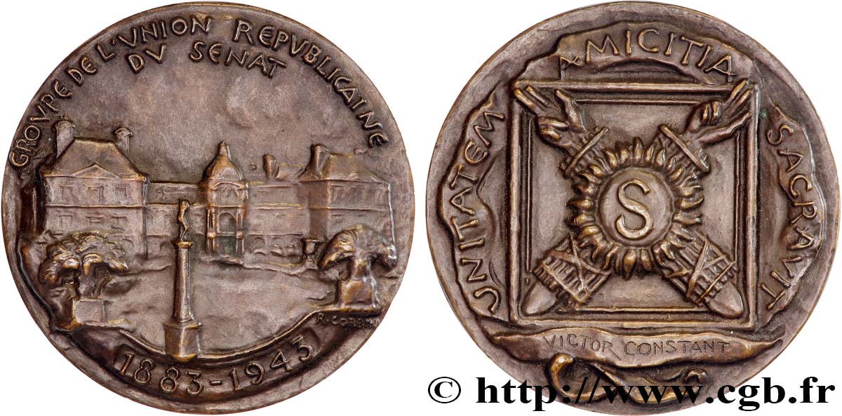 ETAT FRANÇAIS Médaille, Groupe de l’Union républicaine du Sénat AU