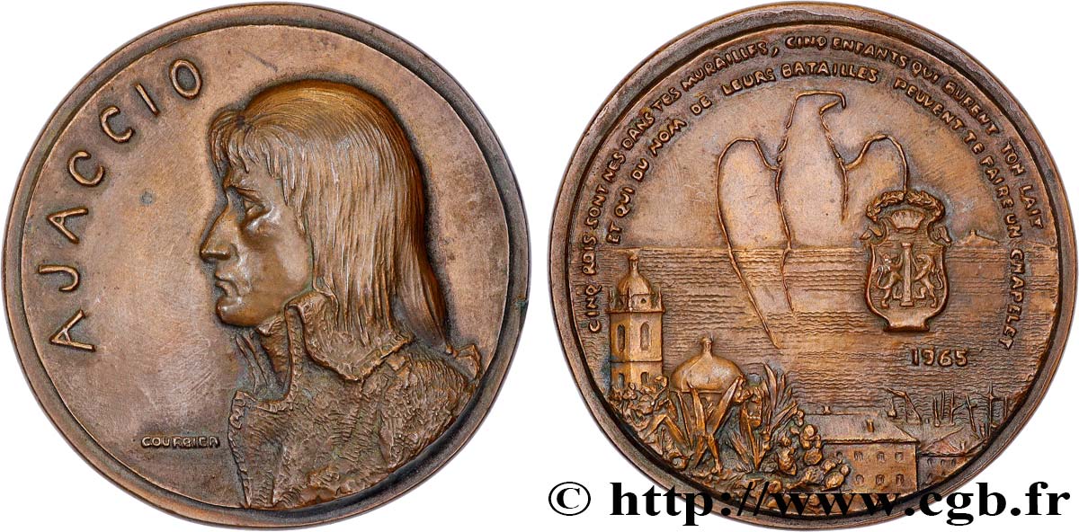 V REPUBLIC Médaille, Ville d’Ajaccio et Bonaparte AU