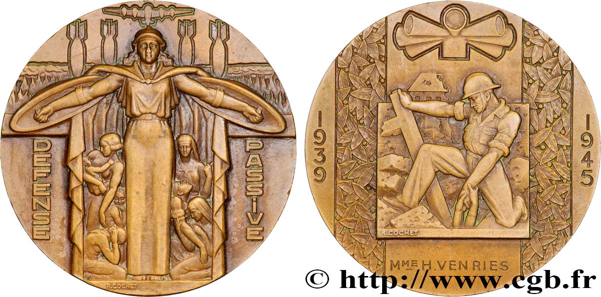 PROVISORY GOVERNEMENT OF THE FRENCH REPUBLIC Médaille, Défense passive AU