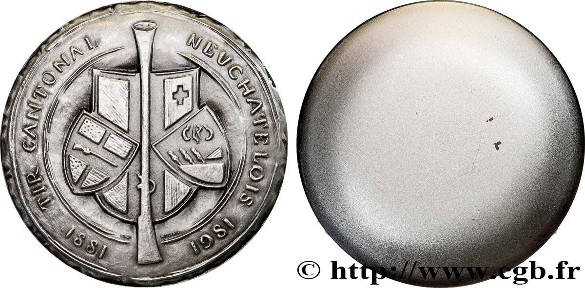 SCHWEIZ -  KANTON NEUCHATEL Médaille, Tir cantonal neuchâtelois VZ