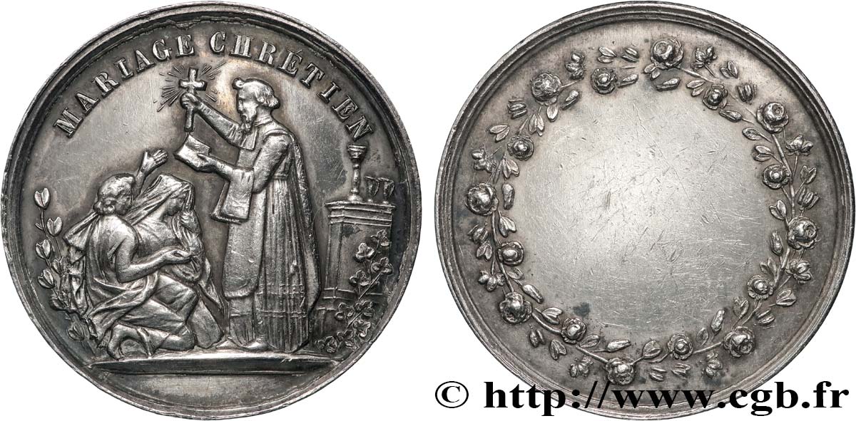 AMOUR ET MARIAGE Médaille, Mariage chrétien TTB+