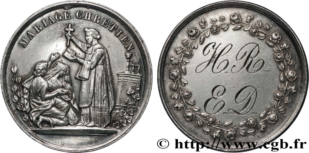AMOUR ET MARIAGE Médaille, Mariage chrétien TTB+