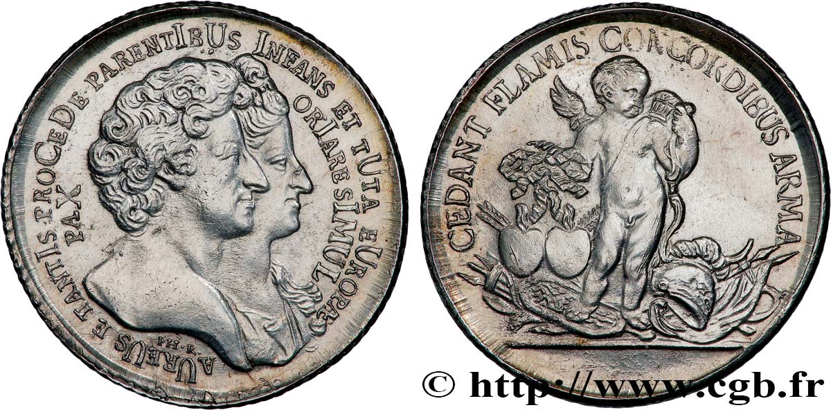 ALLEMAGNE - DUCHY OF BAVIÈRE - MAXIMILIEN II Médaille, Mariage de Maximilien II Emmanuel de Bavière avec Thérèse Cunégonde Sobieska XF/AU