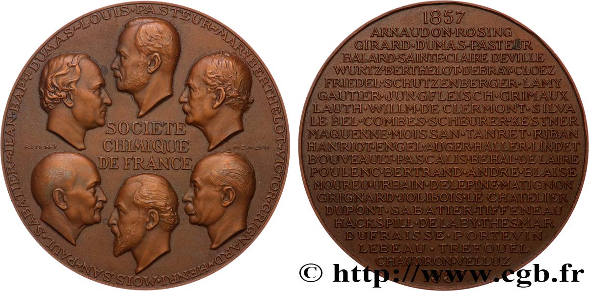 QUATRIÈME RÉPUBLIQUE Médaille, Centenaire de la Société chimique de France SUP