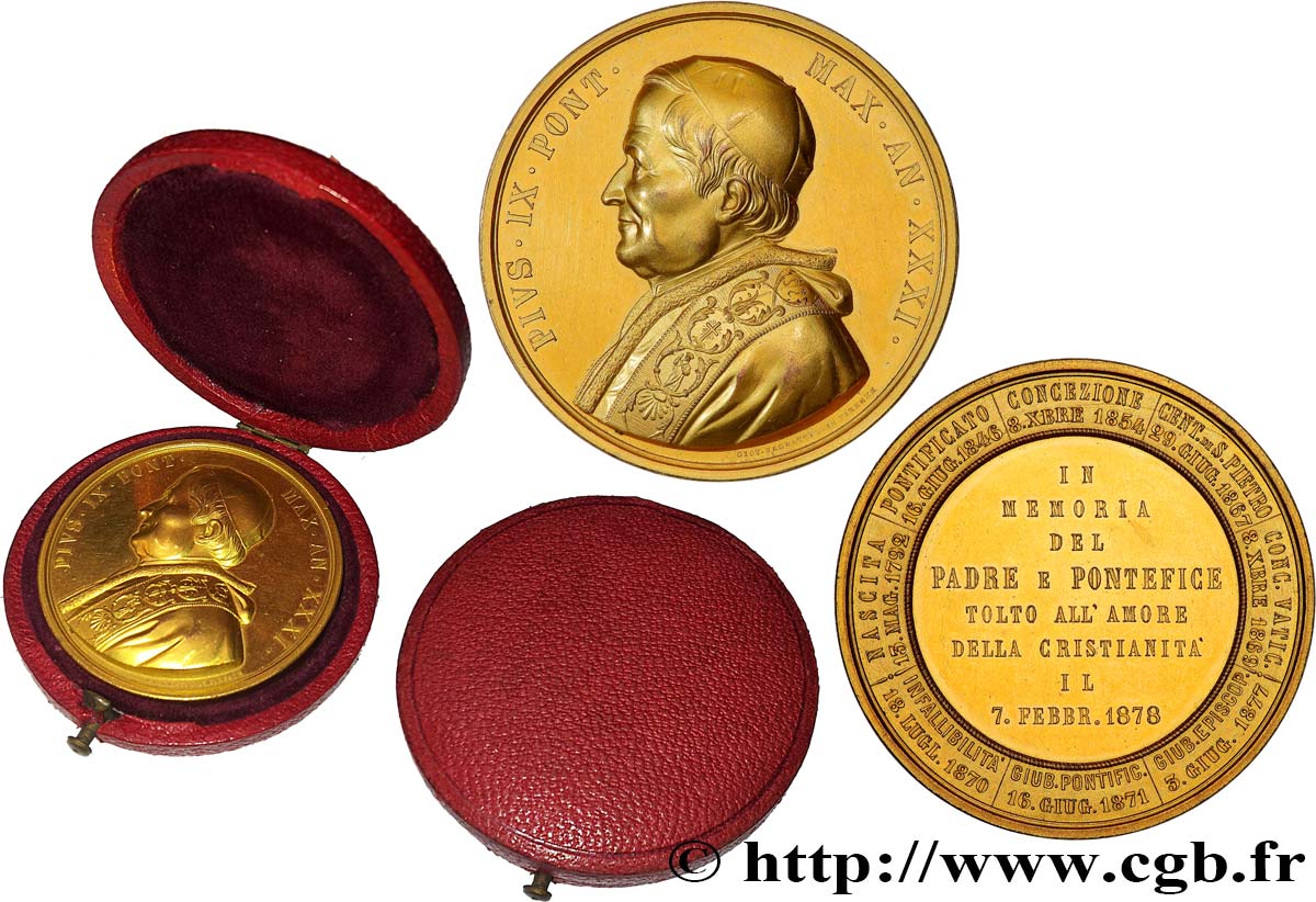 VATICAN - PIUS IX (Giovanni Maria Mastai Ferretti) Médaille, En mémoire du père pontife AU