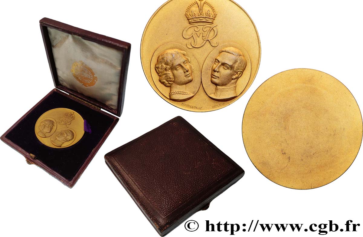 GRANDE-BRETAGNE - GEORGES VI Médaille, Mariage Georges VI avec Elisabeth Bowes-Lyon q.SPL