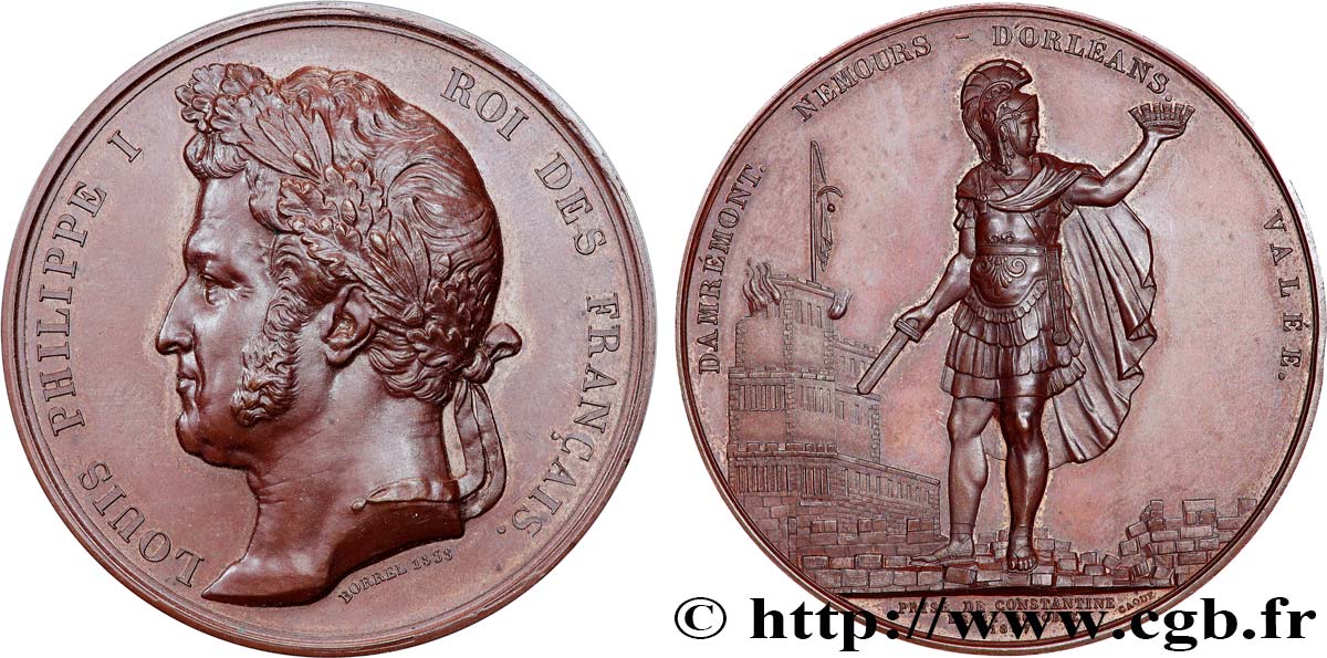 ALGÉRIE - LOUIS PHILIPPE Médaille, Prise de Constantine  VZ