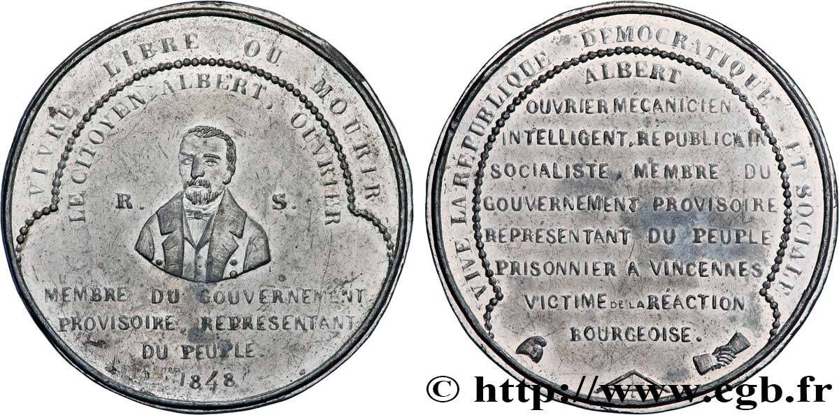DEUXIÈME RÉPUBLIQUE Médaille, Arrestation d’Albert Martin TTB+