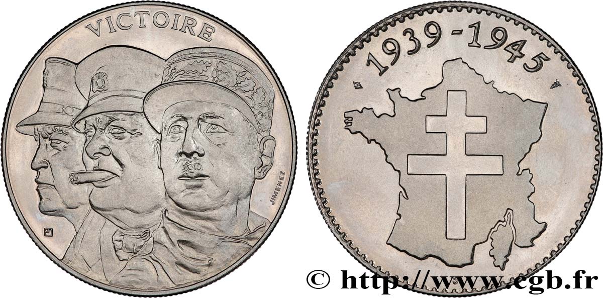CINQUIÈME RÉPUBLIQUE Médaille, Victoire 1944 SUP
