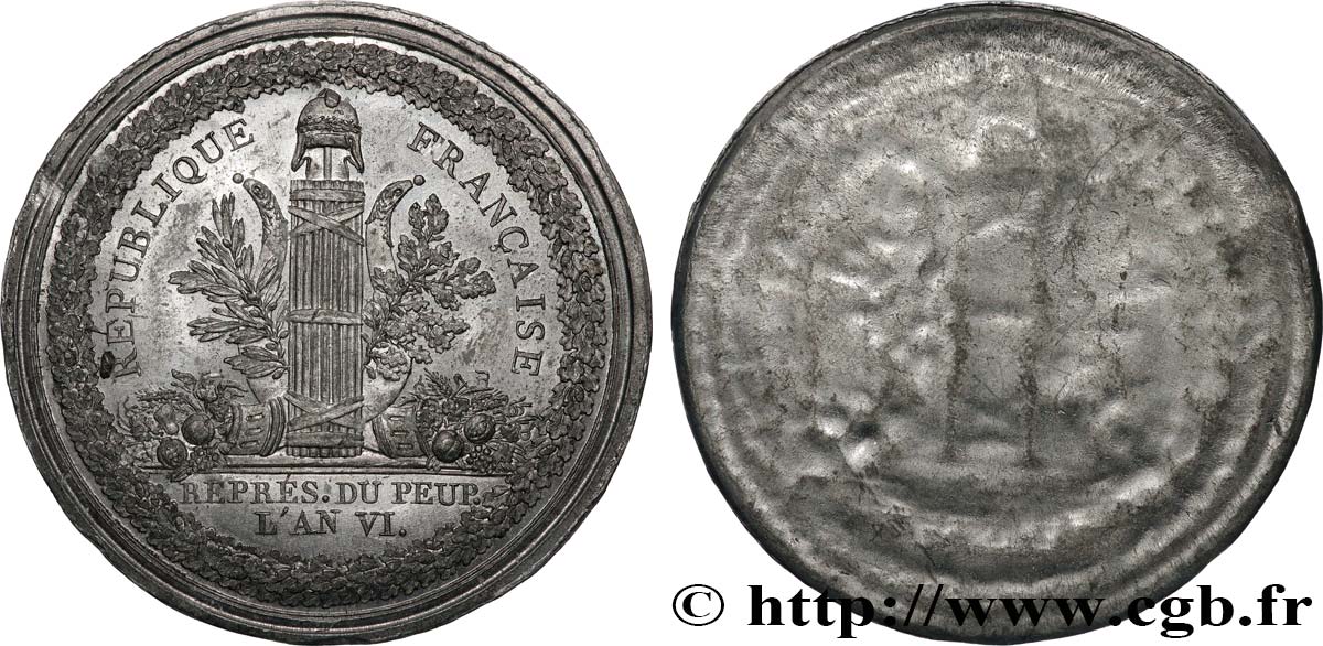 DIREKTORIUM Médaille, Représentant du peuple, An VI, tirage uniface VZ