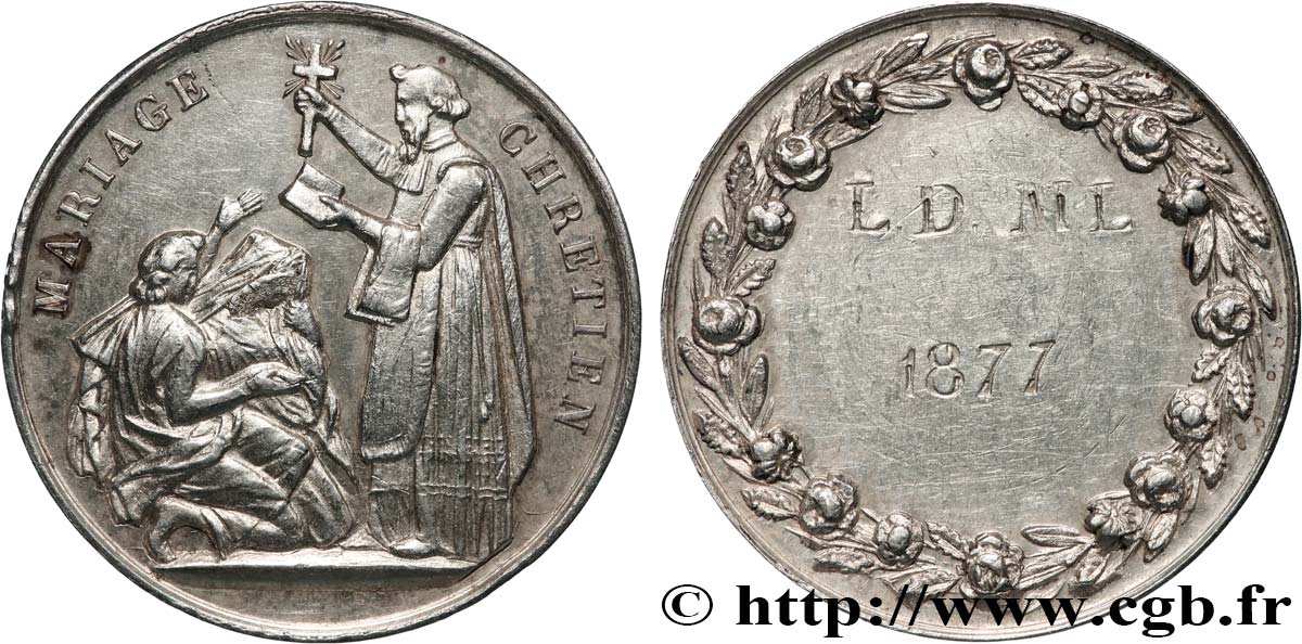 AMOUR ET MARIAGE Médaille, Mariage chrétien TTB+