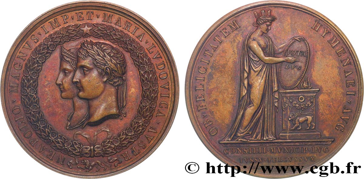 NAPOLEON S EMPIRE Médaille, la ville de Lyon en l honneur du mariage de Napoléon Ier et de Marie-Louise AU