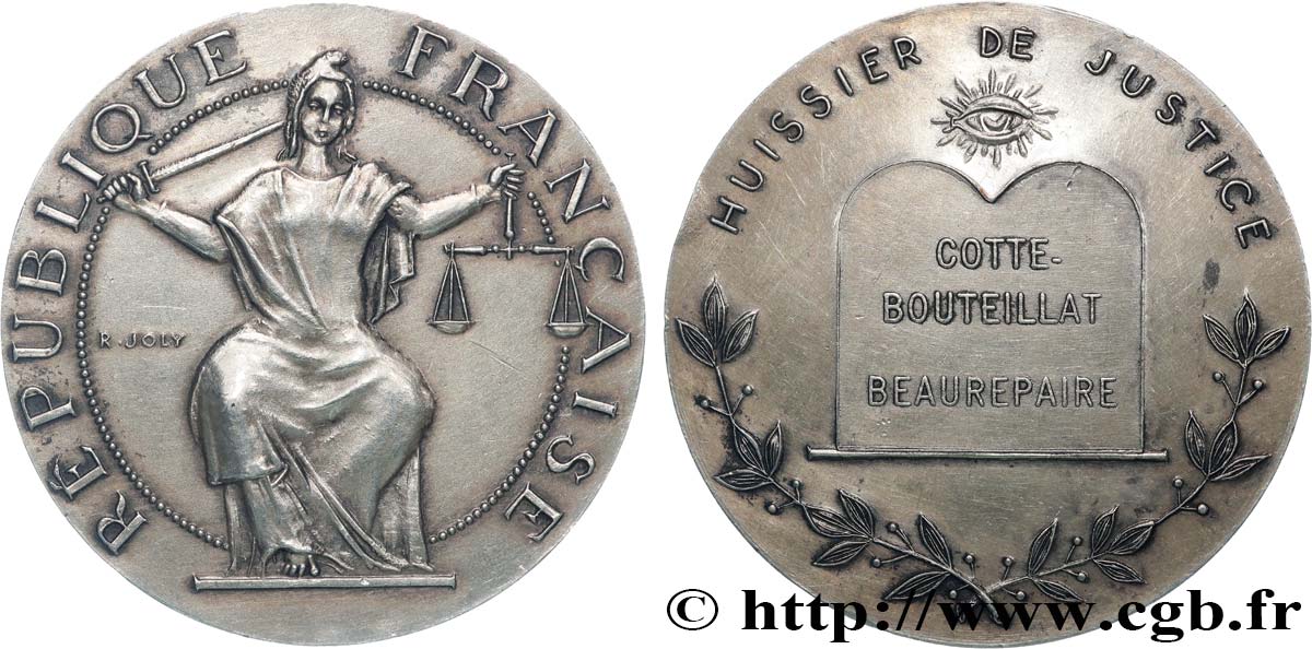 DROIT ET JURIDIQUE Médaille, Huissier de justice AU