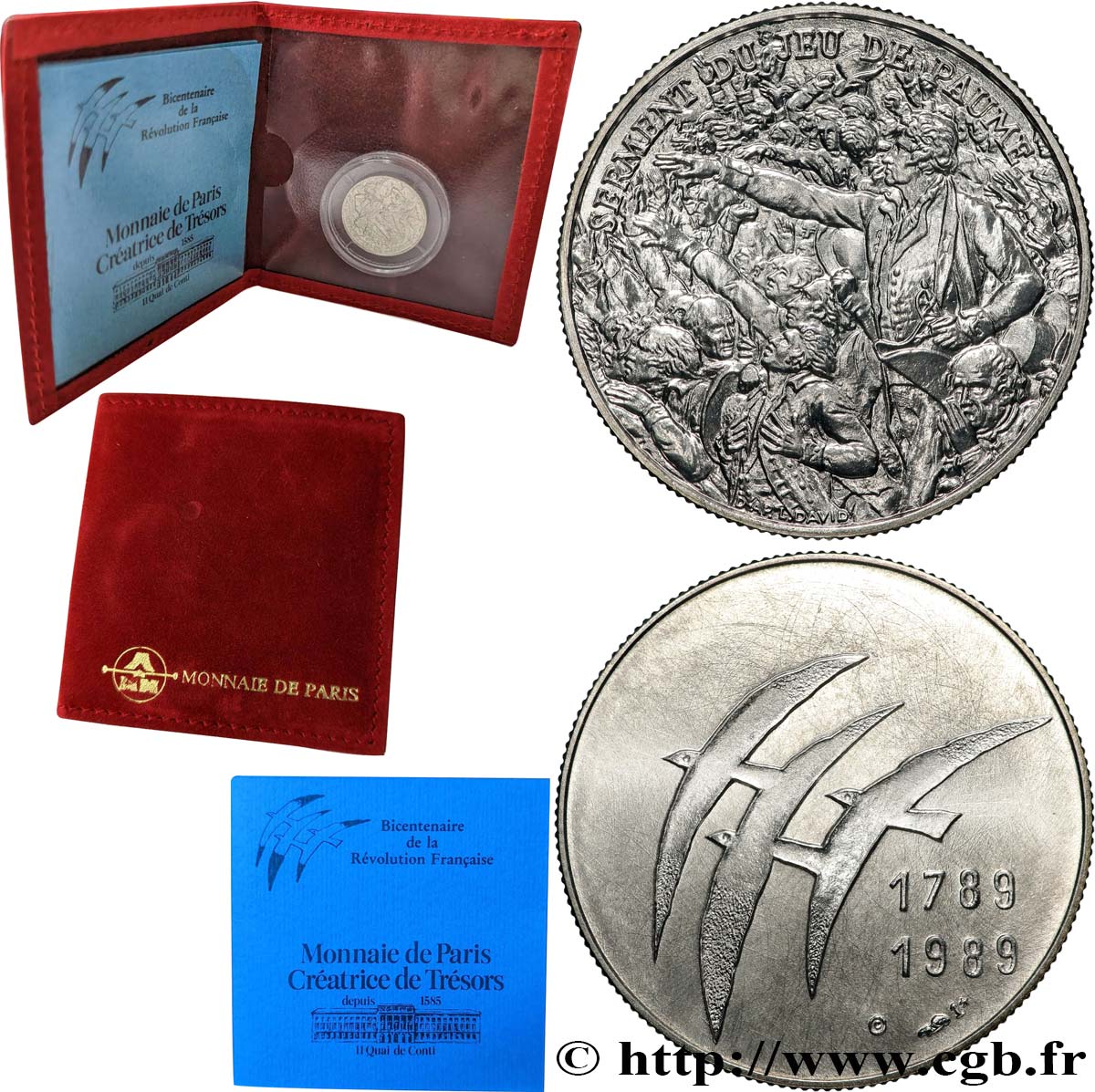 CINQUIÈME RÉPUBLIQUE Médaille Du Bicentenaire de la Révolution Française BU