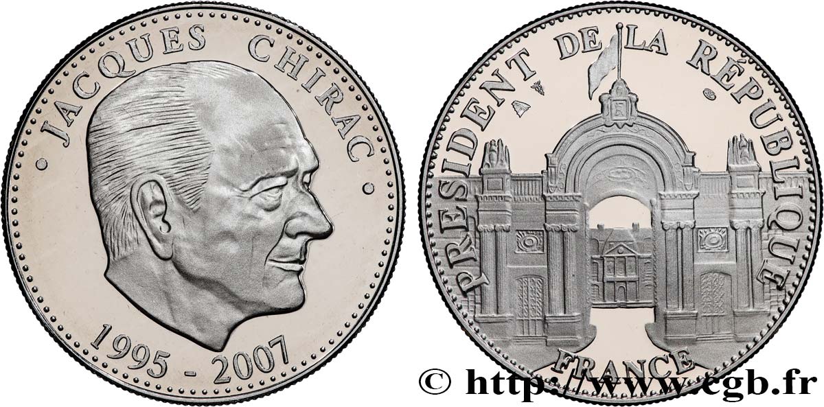 CINQUIÈME RÉPUBLIQUE Médaille, Jacques Chirac, président de la République SPL