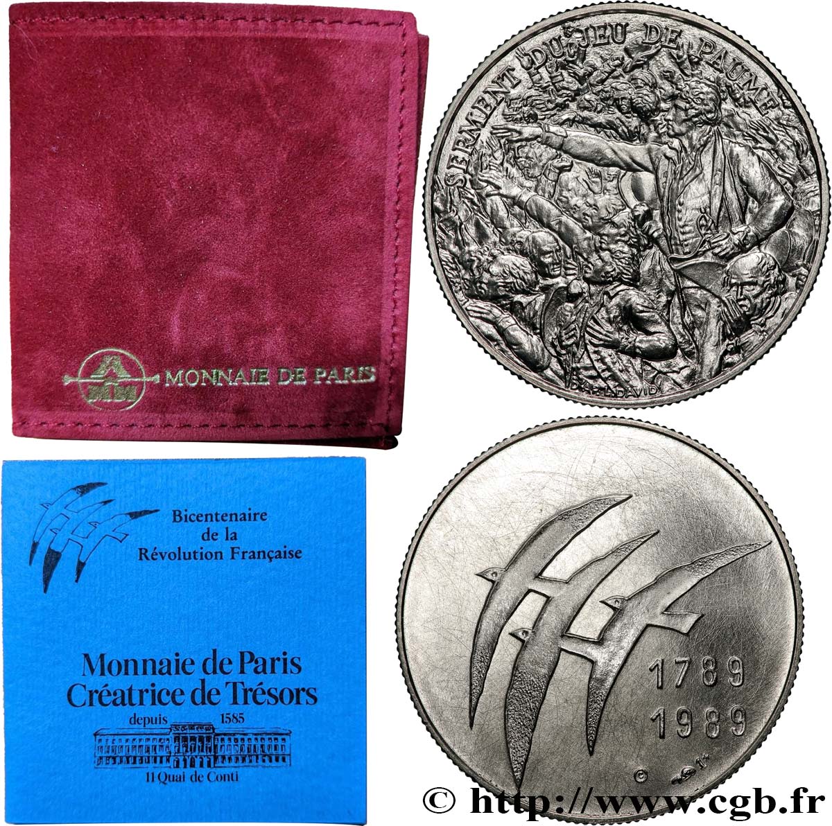 CINQUIÈME RÉPUBLIQUE Médaille Du Bicentenaire de la Révolution Française BU