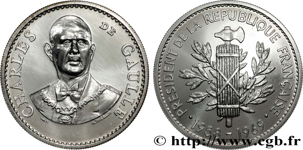 CINQUIÈME RÉPUBLIQUE Médaille, Charles de Gaulle, Président de la Ve République SUP