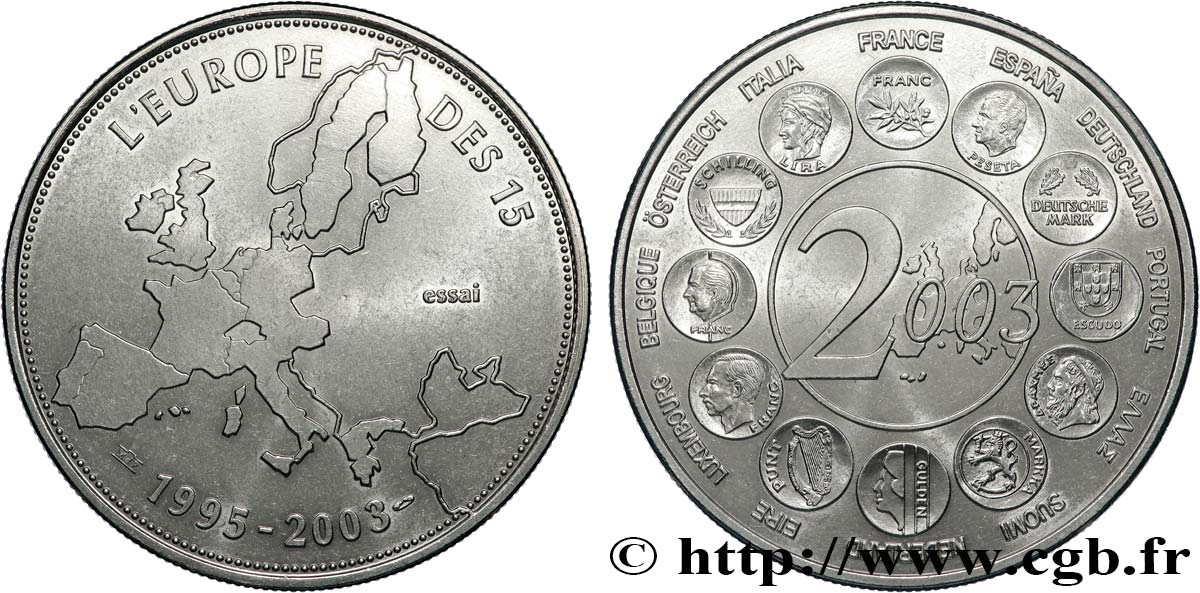 CINQUIÈME RÉPUBLIQUE Médaille, Essai, l’Europe des 15 SUP