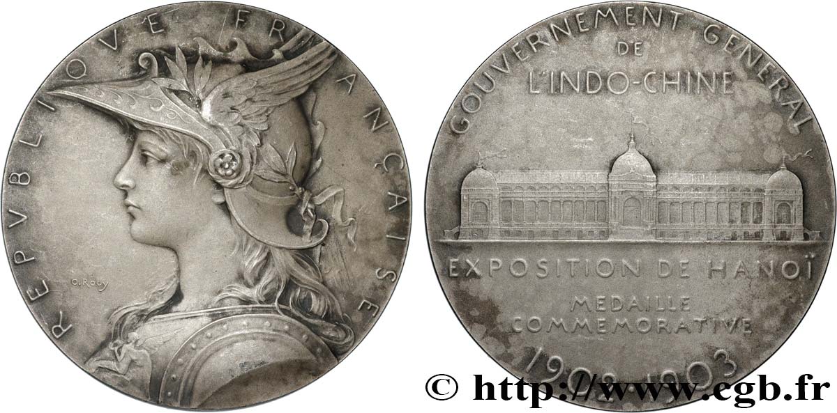 TROISIÈME RÉPUBLIQUE - INDOCHINE FRANÇAISE Médaille, Exposition de Hanoi TTB+