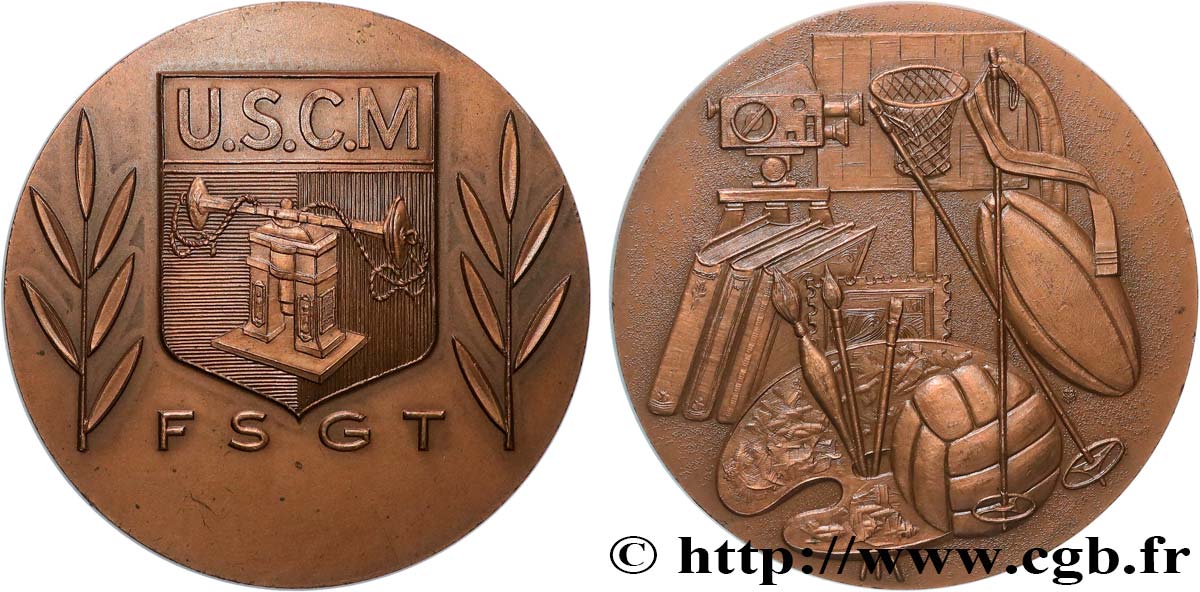 QUINTA REPUBLICA FRANCESA Médaille, Union sportive et culturelle de la Monnaie de Paris MBC+