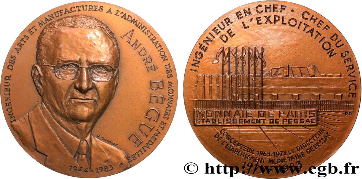 PERSONNAGES DIVERS Médaille, André Bègue SUP