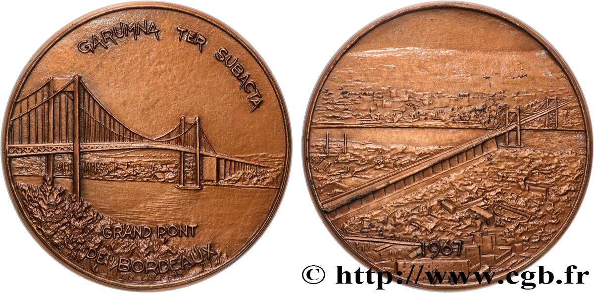 CINQUIÈME RÉPUBLIQUE Médaille, Grand pont de Bordeaux SUP