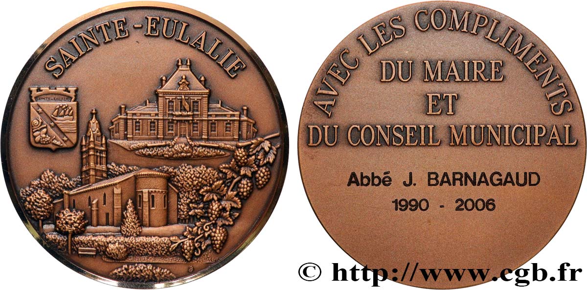 CINQUIÈME RÉPUBLIQUE Médaille, Compliments du Maire et du Conseil Municipal SUP