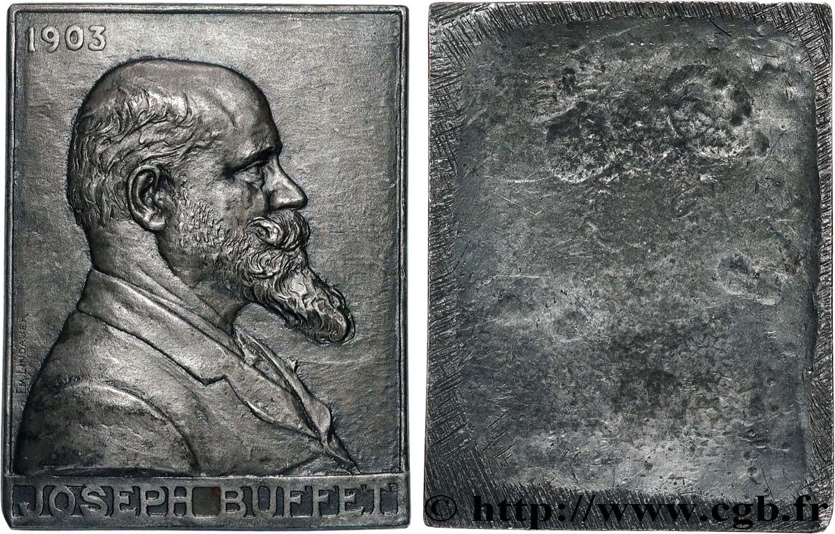III REPUBLIC Plaquette, Joseph Buffet, tirage uniface AU