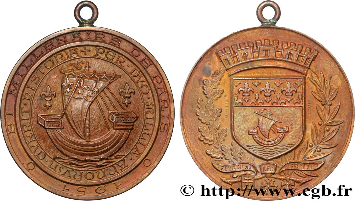 IV REPUBLIC Médaille, Bimillénaire de Paris AU/XF