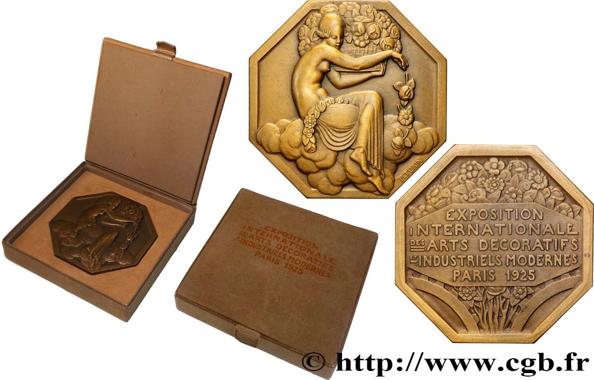 TERCERA REPUBLICA FRANCESA Médaille octogonale, Arts Décoratifs EBC+