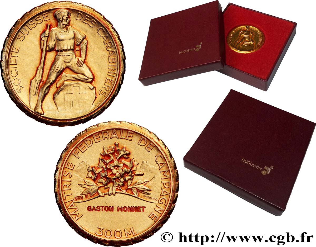 SWITZERLAND - CONFEDERATION OF HELVETIA Médaille, Société suisse des carabiniers, Maîtrise fédérale de campagne AU