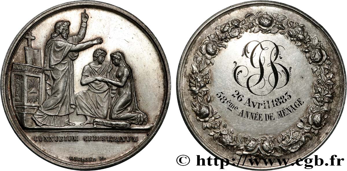 AMOUR ET MARIAGE Médaille de mariage, Connubium Christianum TTB+