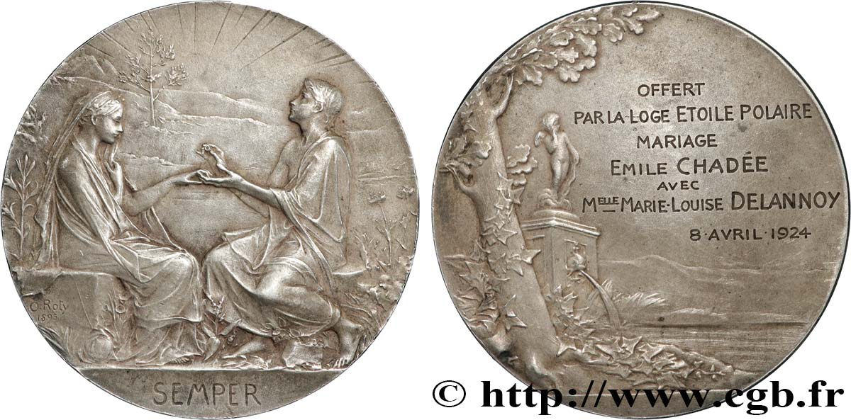 LOVE AND MARRIAGE Médaille, Semper, Offerte par la loge Étoile polaire AU