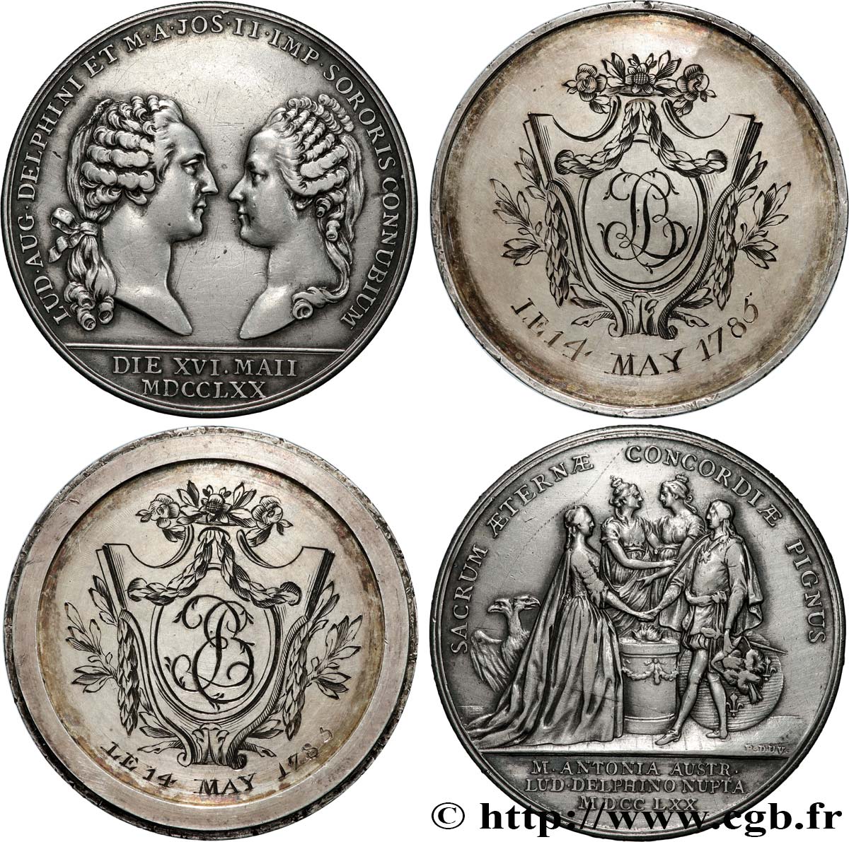 DAUPHINÉ - LOUIS X, DAUPHIN (futur LOUIS XVI) Médaille, Mariage du dauphin Louis et de l archiduchesse Marie-Antoinette, transformée en boîte de mariage XF